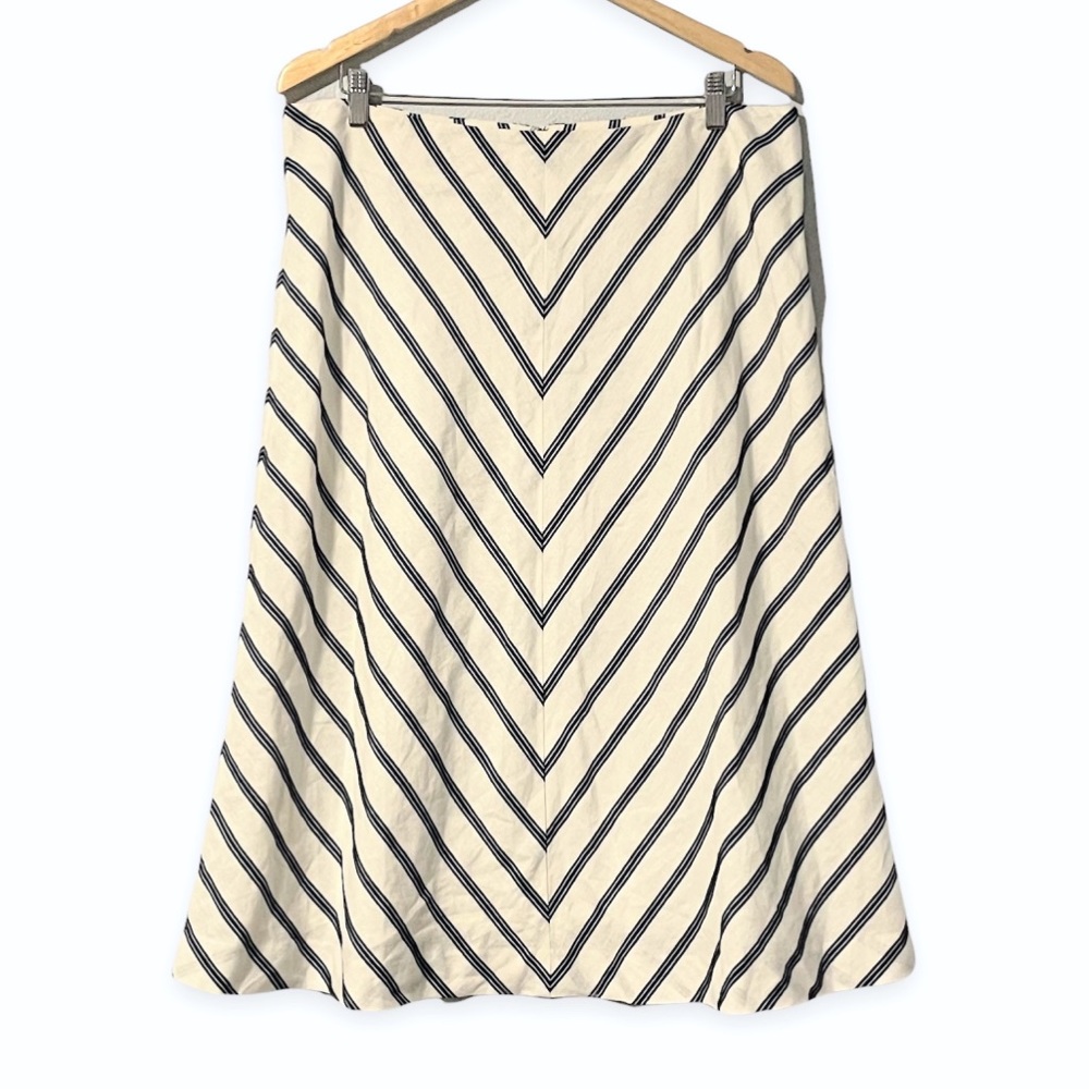 Talbots Linen Blend Crochet Chevron Skirt